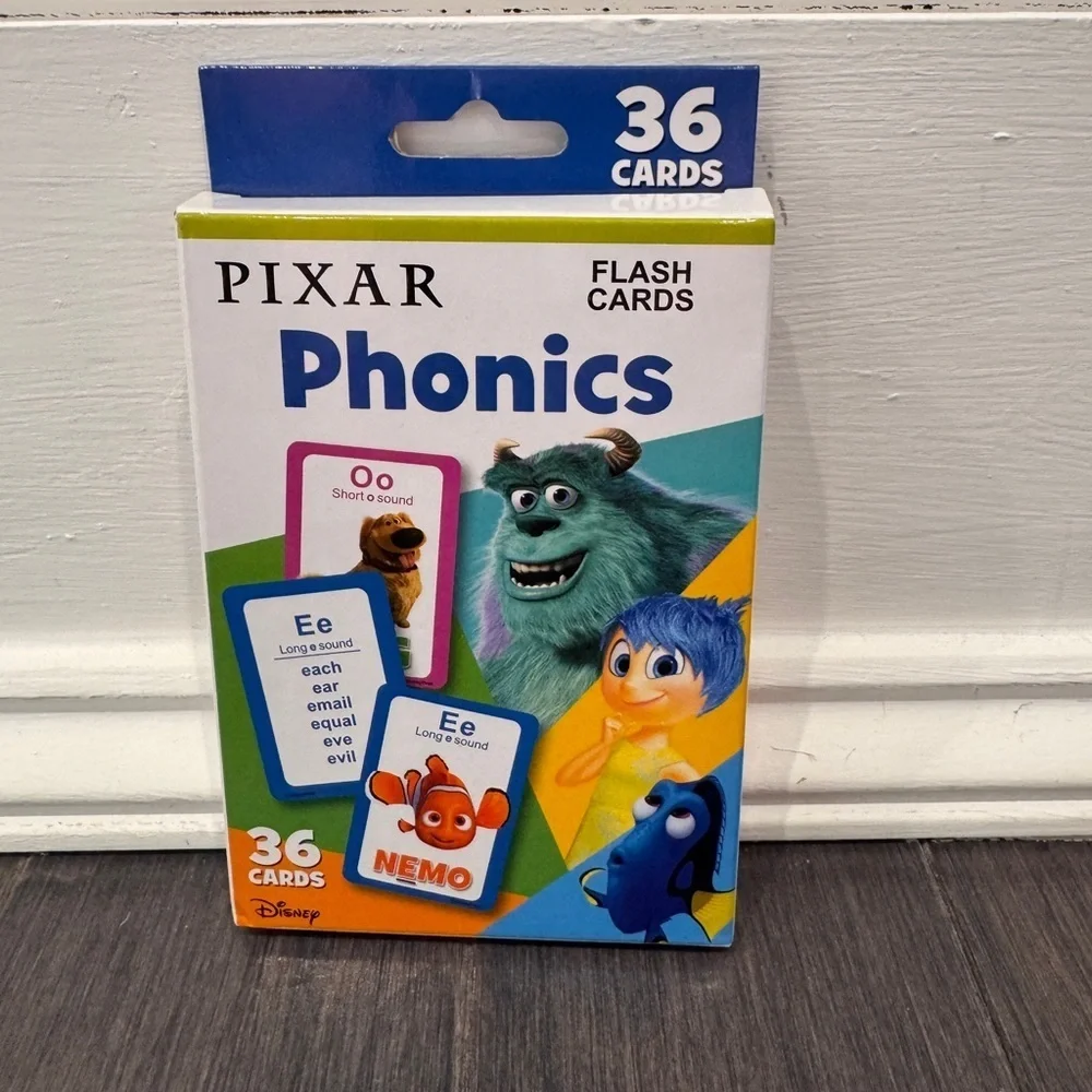 NWT Disney Pixar Phonics Flash Cards with Characters Toddler Kids Boys Girls